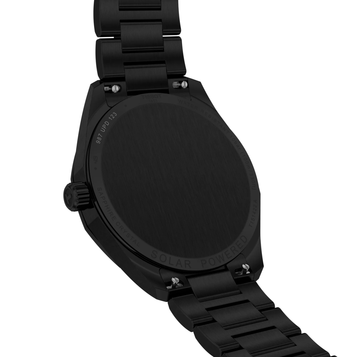 Reloj Tissot PRC 100 Solar Quartz 39mm para hombre y mujer IP negro