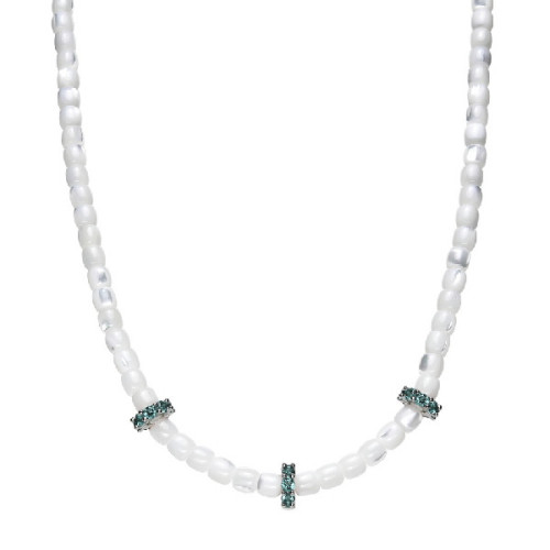 Collar Luxenter Fyro plata 925 y cuentas de nácar.