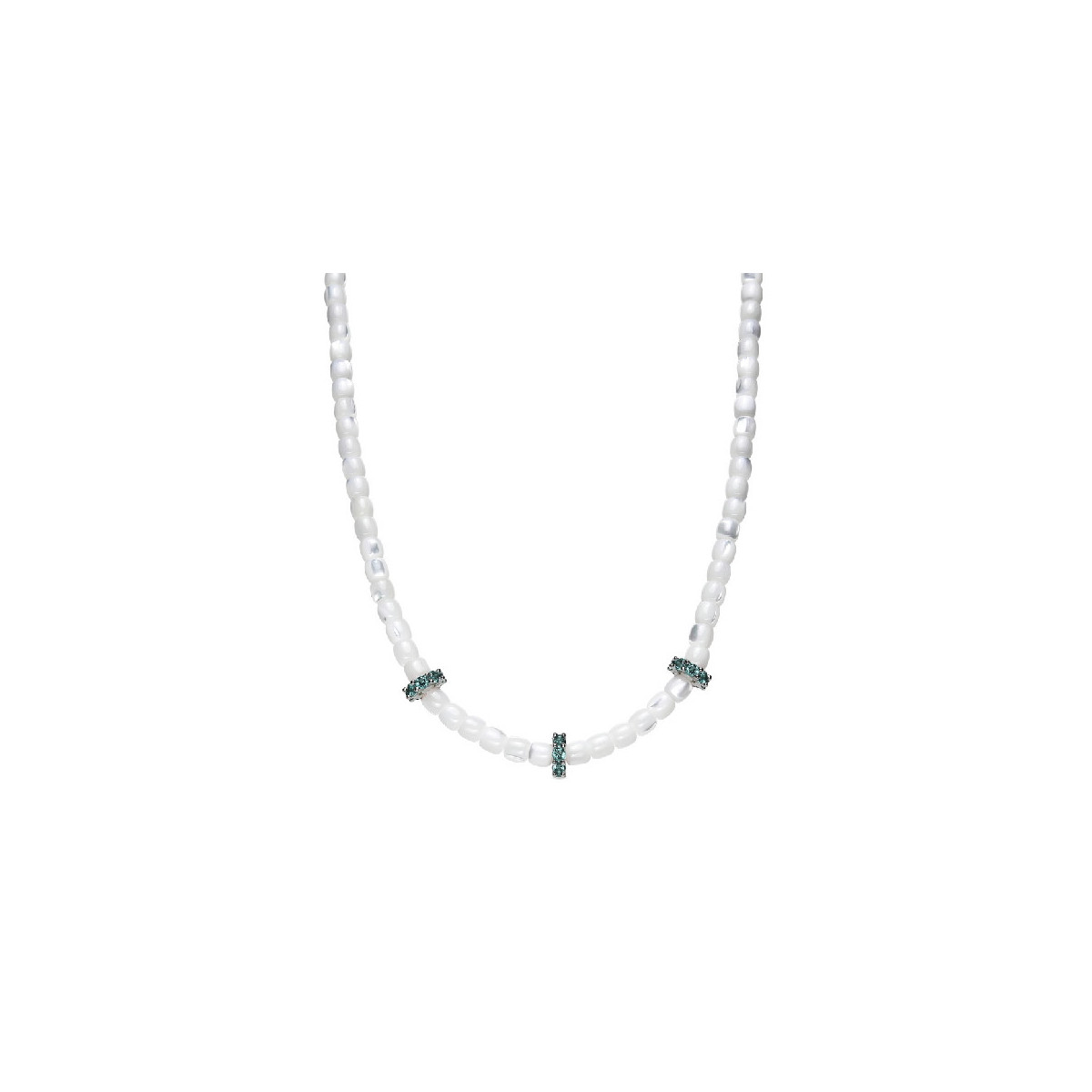 Collar Luxenter Fyro plata 925 y cuentas de nácar.