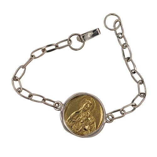 Pulsera Altana plata 925 y bronce Escapulario