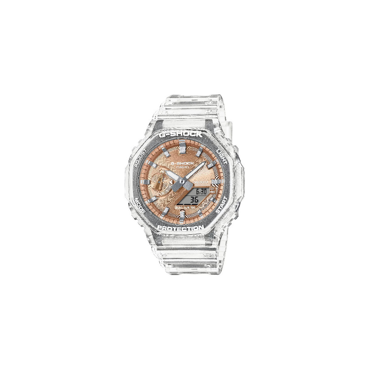 Reloj Casio G-Schock Ana-Digi serie GA-2100 esfera melocotón