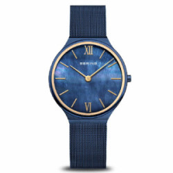 Reloj Bering Ultra Slim de 34mm azul para mujer