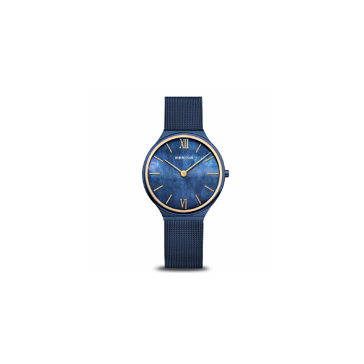 Reloj Bering Ultra Slim de 34mm azul para mujer