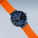 Reloj Bering Classic 41mm correa silicona azul y naranja