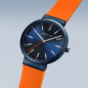 Reloj Bering Classic 41mm correa silicona azul y naranja