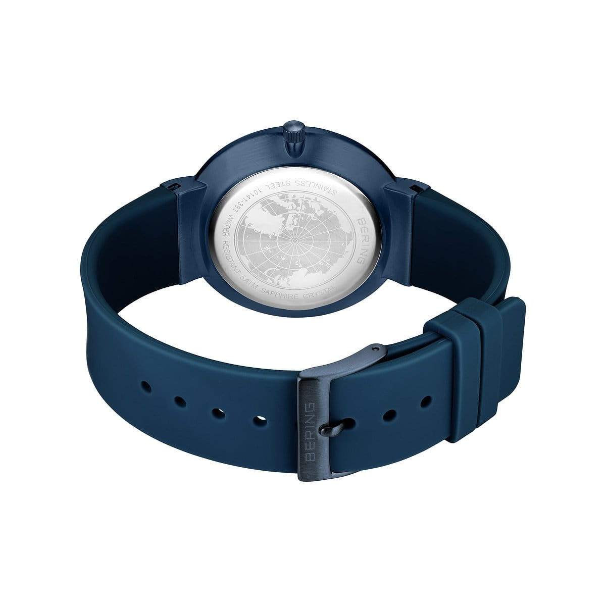 Reloj Bering Classic 41mm correa silicona azul y naranja