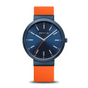 Reloj Bering Classic 41mm correa silicona azul y naranja
