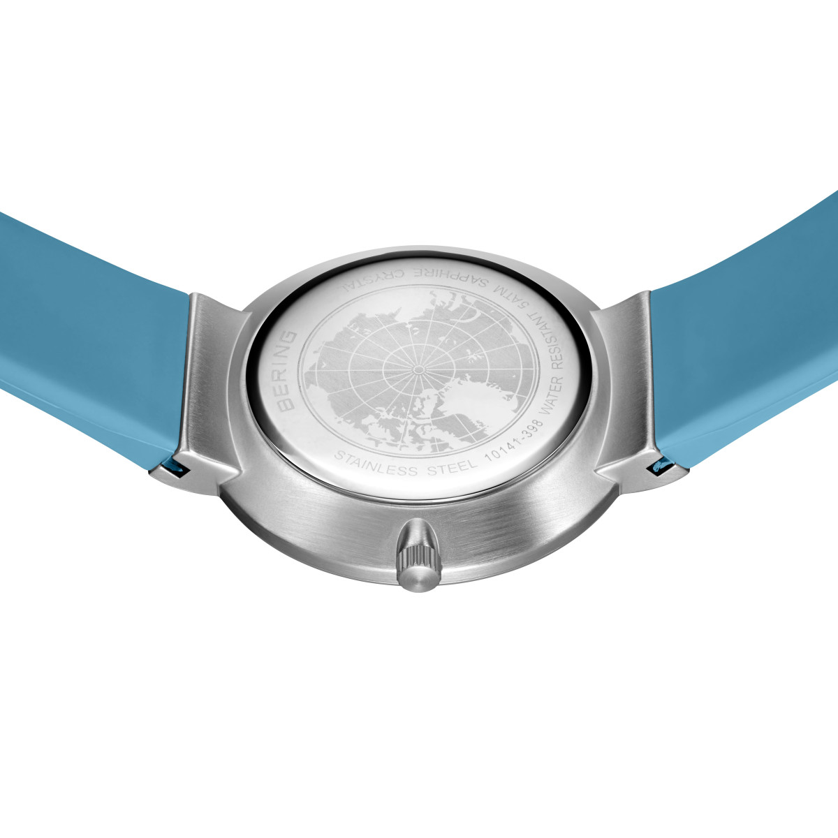 Reloj Bering Classic 41mm correa silicona azul cielo