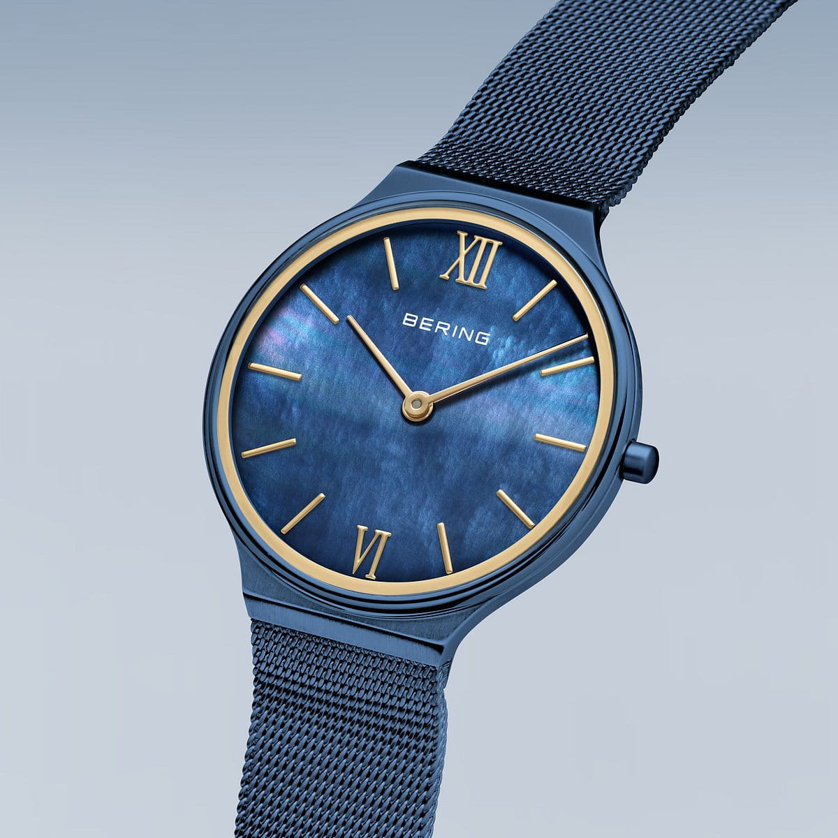 Reloj Bering Ultra Slim de 34mm azul para mujer