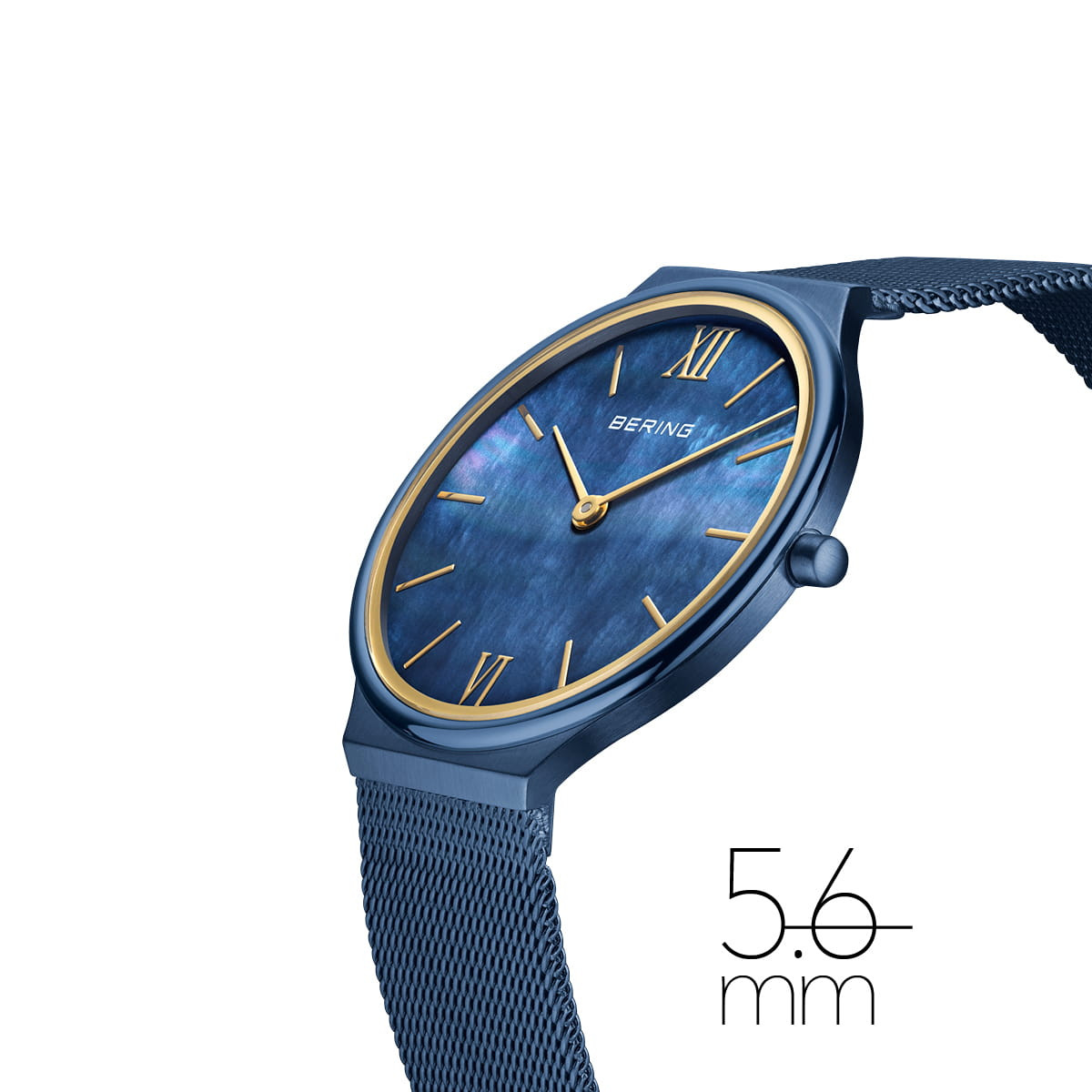Reloj Bering Ultra Slim de 34mm azul para mujer