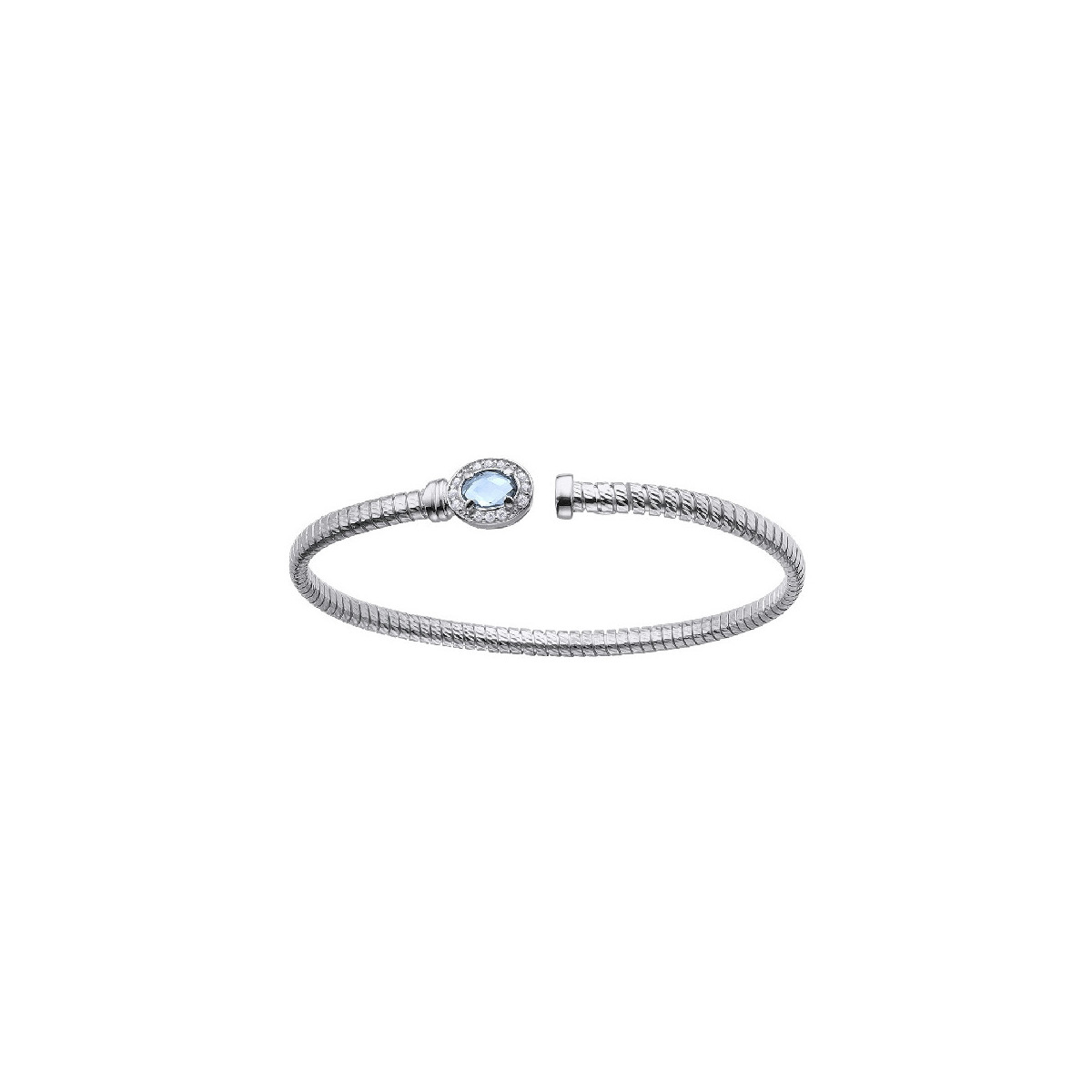 Pulsera Durán Exquse Tubogas plata 925 rodiada con topacio azul
