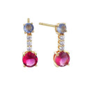 Pendientes Durán Exquse colección Armonia de Colores plata dorada