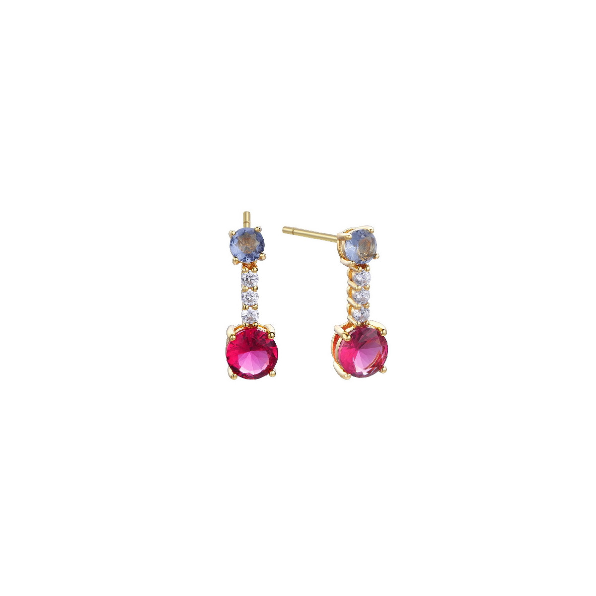 Pendientes Durán Exquse colección Armonia de Colores plata dorada