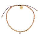 Pulsera Durán Exquse Pantone plata dorada con rodocrosita.