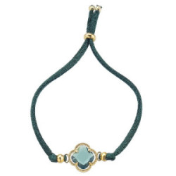 Pulsera Durán Exquse Tubogas plata 925 amarilla con circonita verde