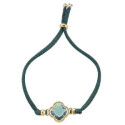 Pulsera Durán Exquse Tubogas plata 925 amarilla con circonita verde