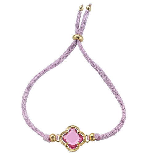 Pulsera Durán Exquse Tubogas plata 925 amarilla con circonita rosa