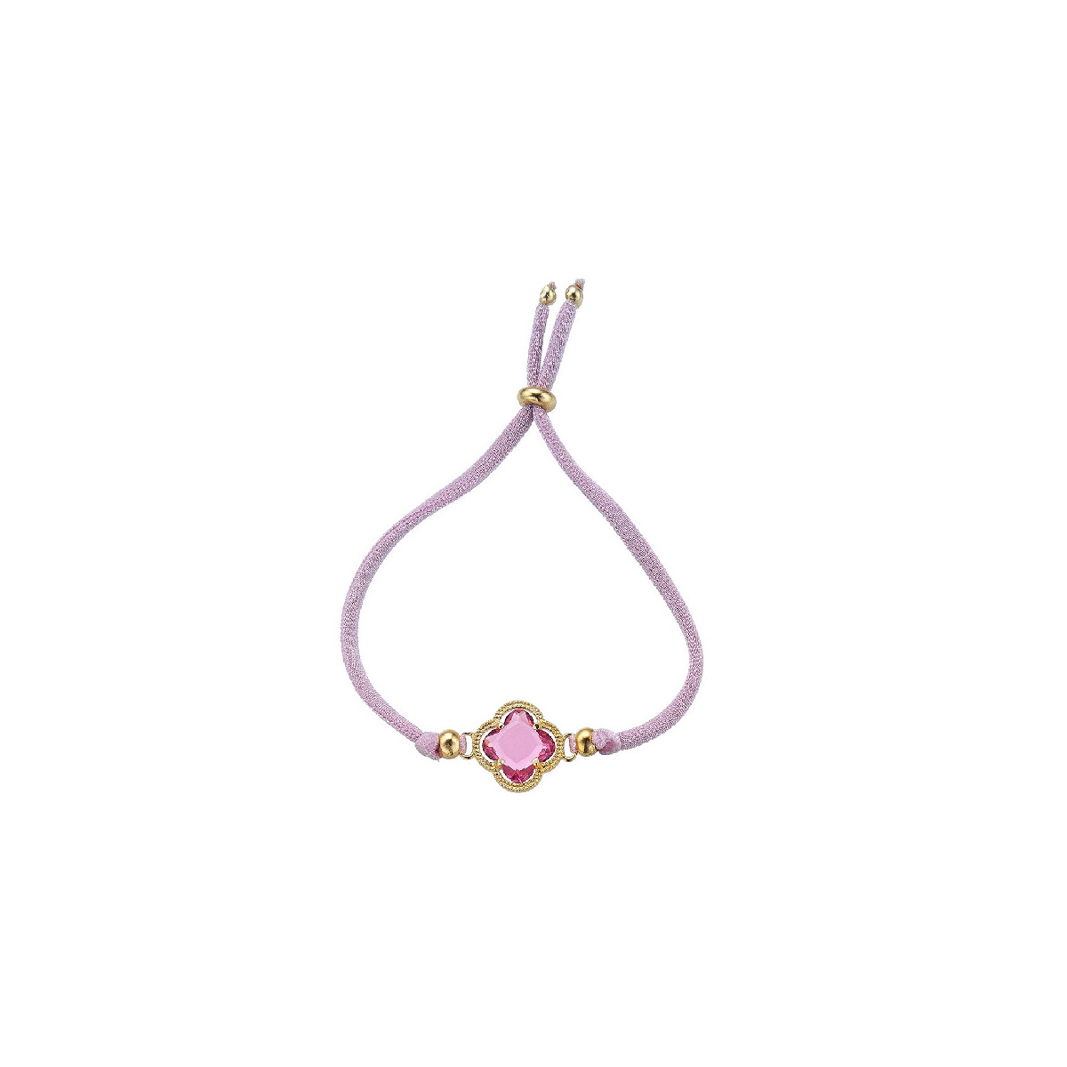 Pulsera Durán Exquse Tubogas plata 925 amarilla con circonita rosa