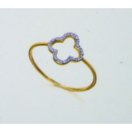 Anillo Lecarré Clover oro 750 amarillo y brillantes talla 13