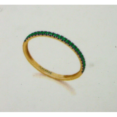 Anillo Lecarré oro 750 con esmeraldas talla 15