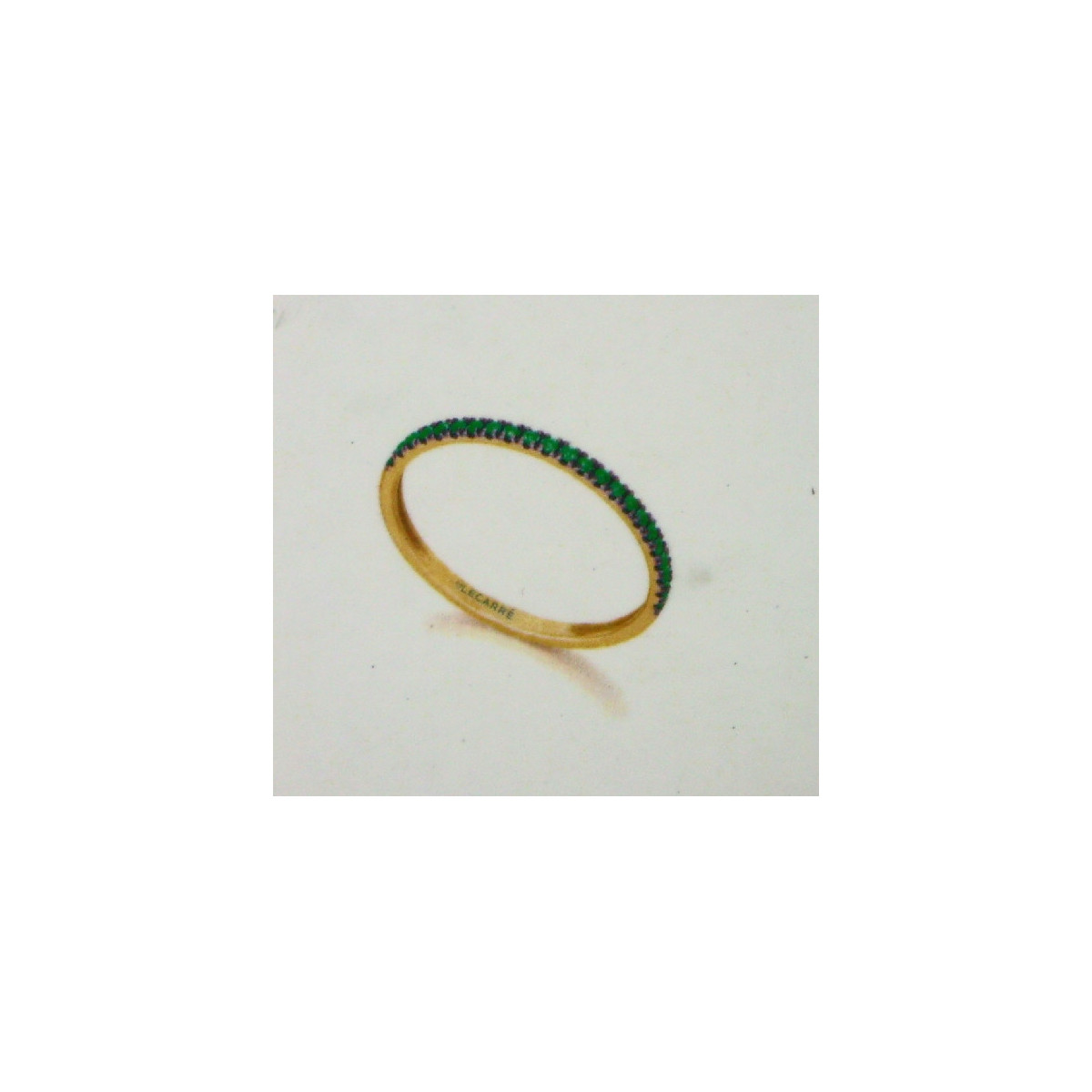 Anillo Lecarré oro 750 con esmeraldas talla 15