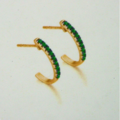Pendientes Lecarré oro 750 amarillo con esmeraldas