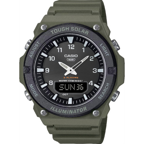 Reloj Casio Collection Anadigi 46mm caucho verde