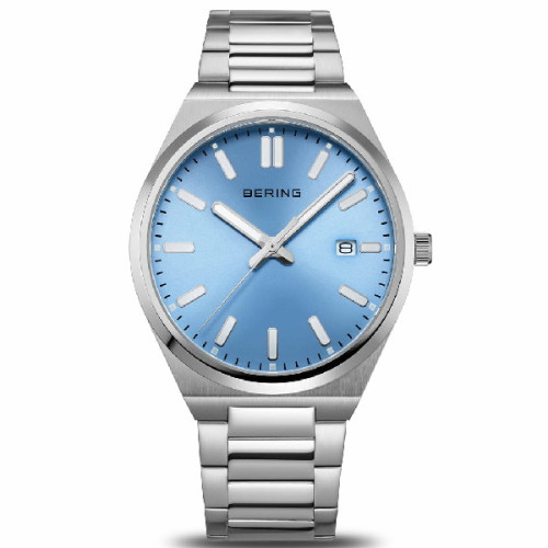 Reloj Bering Classic 39mm para hombre esfera azul cielo