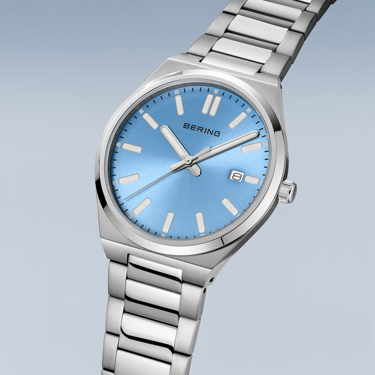 Reloj Bering Classic 39mm para hombre esfera azul cielo