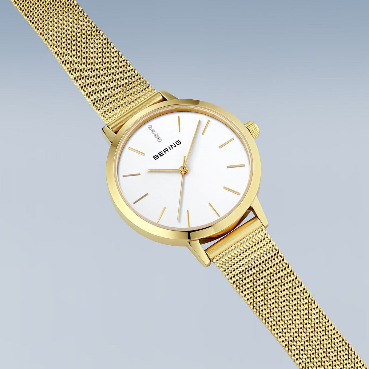 Reloj Bering Classic 34mm IP dorado con collar
