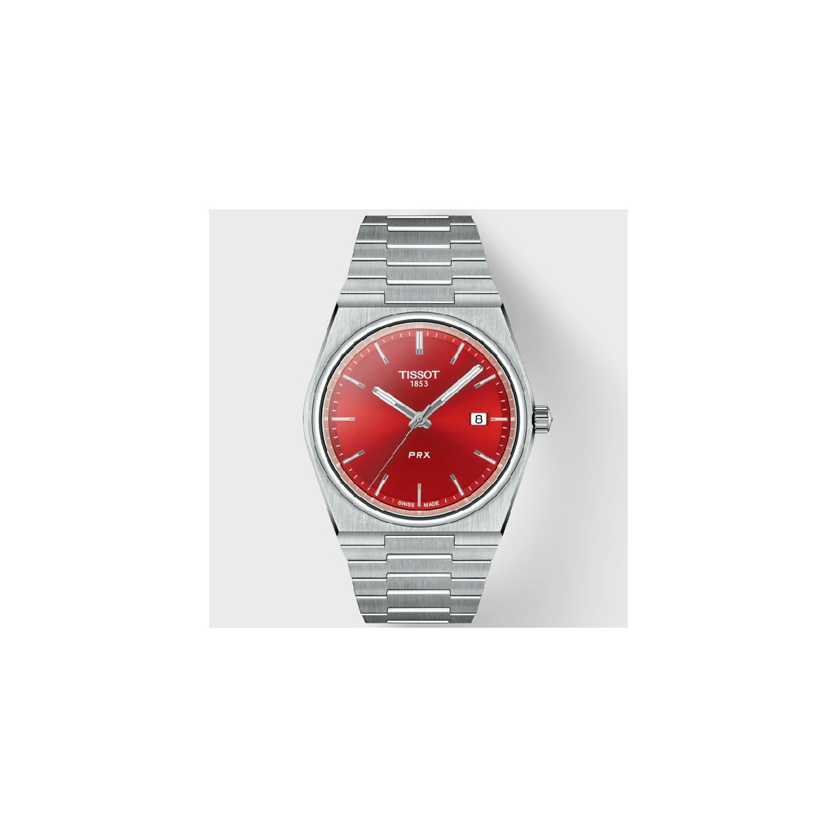 Reloj Tissot PRX para caballero esfera roja