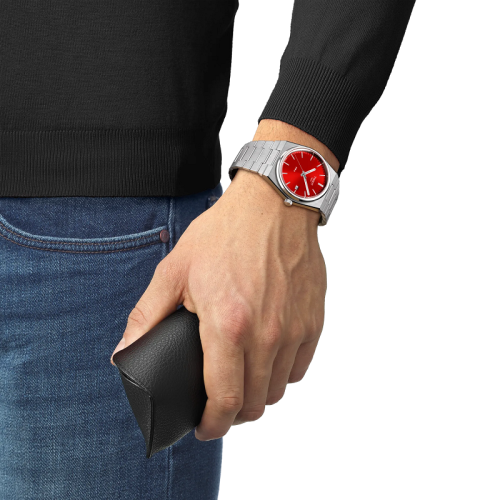 Reloj Tissot PRX para caballero esfera roja