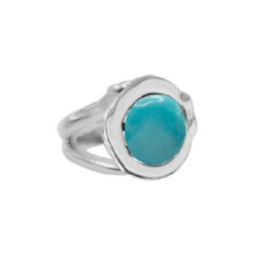 Anillo Ciclón Olimpia cristal murano azul turquesa