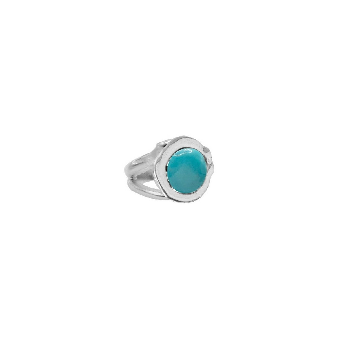 Anillo Ciclón Olimpia cristal murano azul turquesa