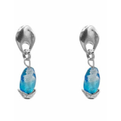 Pendientes Ciclón Liquid murano azul
