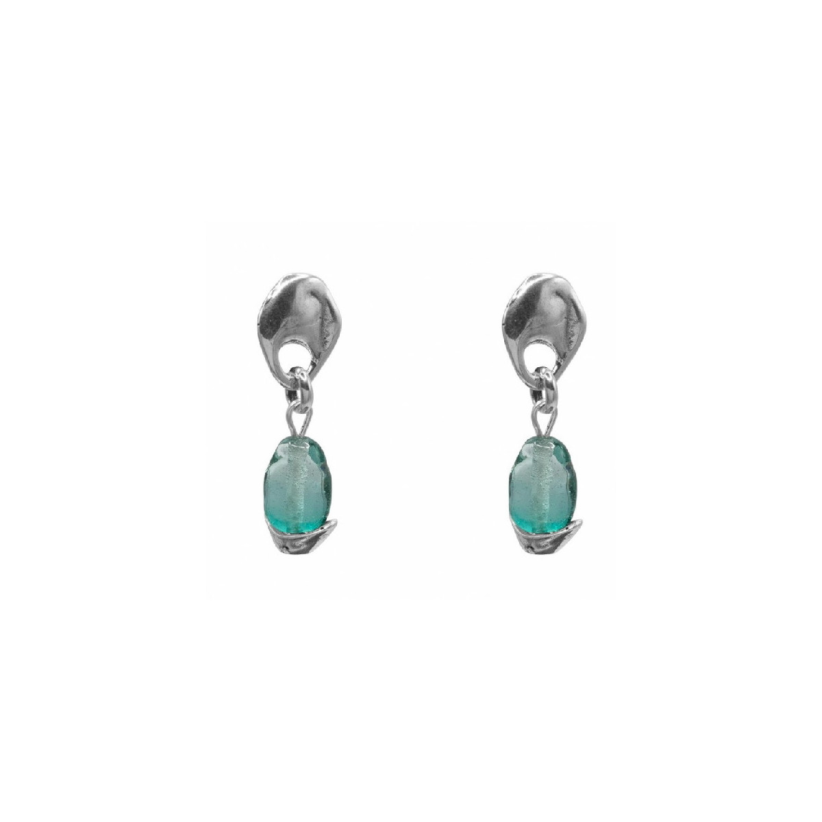 Pendientes Ciclón Liquid murano verde