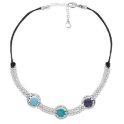 Collar Ciclón Dafne cristales de Murano azul degradado