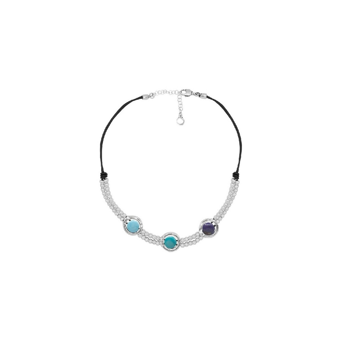 Collar Ciclón Dafne cristales de Murano azul degradado