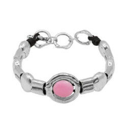 Pulsera Ciclón Orelle cristal de Murano rosa