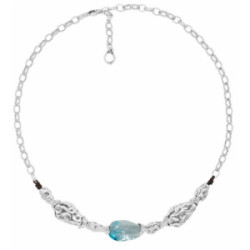 Collar Ciclón Liquid cristal murano azul