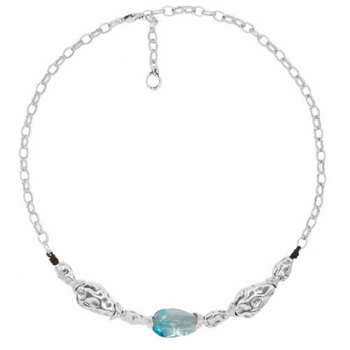 Collar Ciclón Liquid cristal murano azul