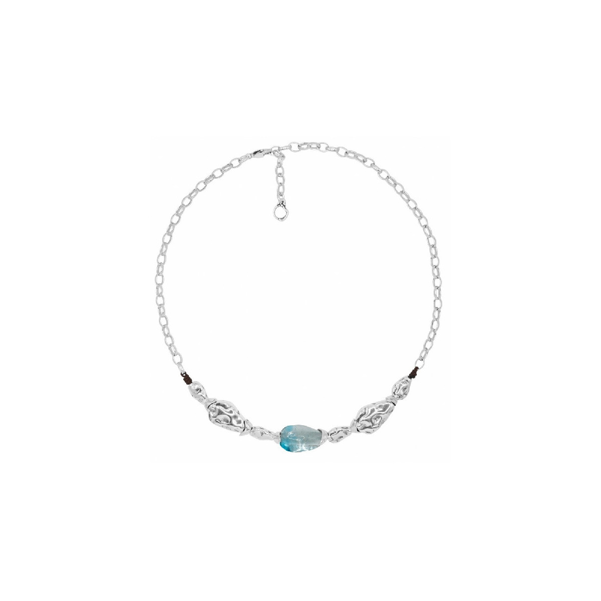 Collar Ciclón Liquid cristal murano azul