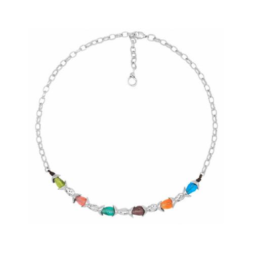 Collar Ciclón Pepitas con cristales de Murano multicolor