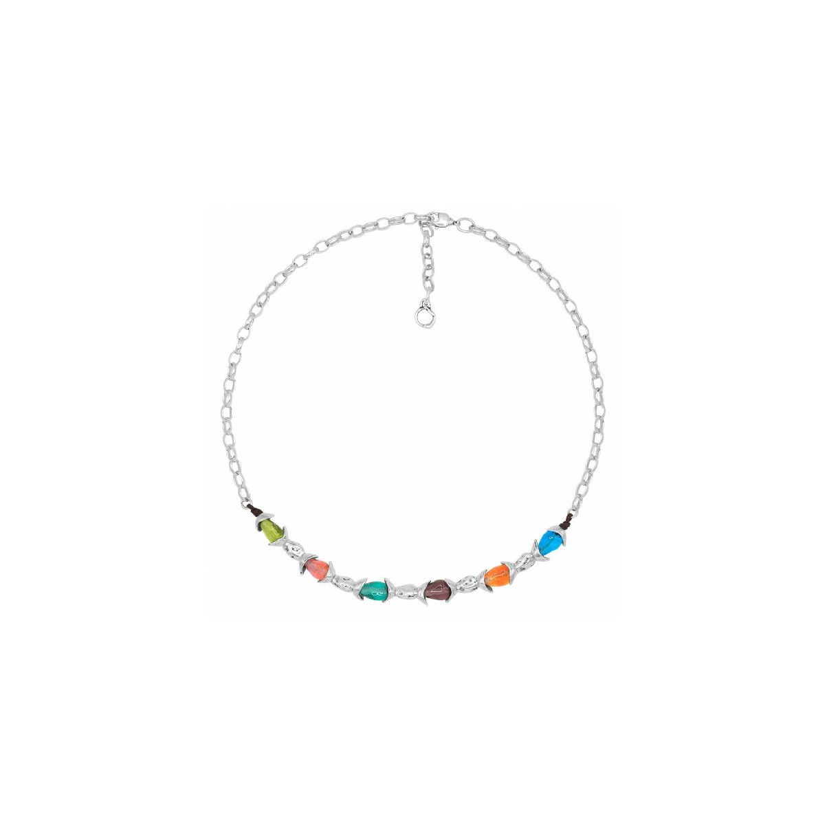 Collar Ciclón Pepitas con cristales de Murano multicolor