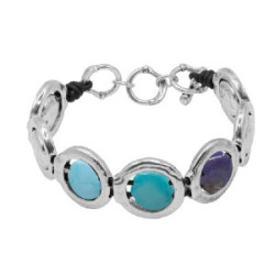 Pulsera Ciclón Dafne cristales de murano azules y lila