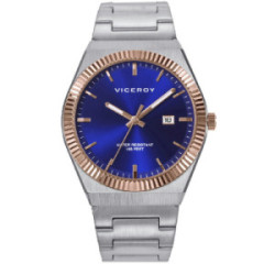 Reloj Viceroy Dress acero bicolor y esfera azul metálico para hombre