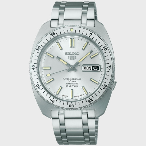 Reloj Seiko 5 Sports Reedición 1960 Edición Limitada esfera plateada