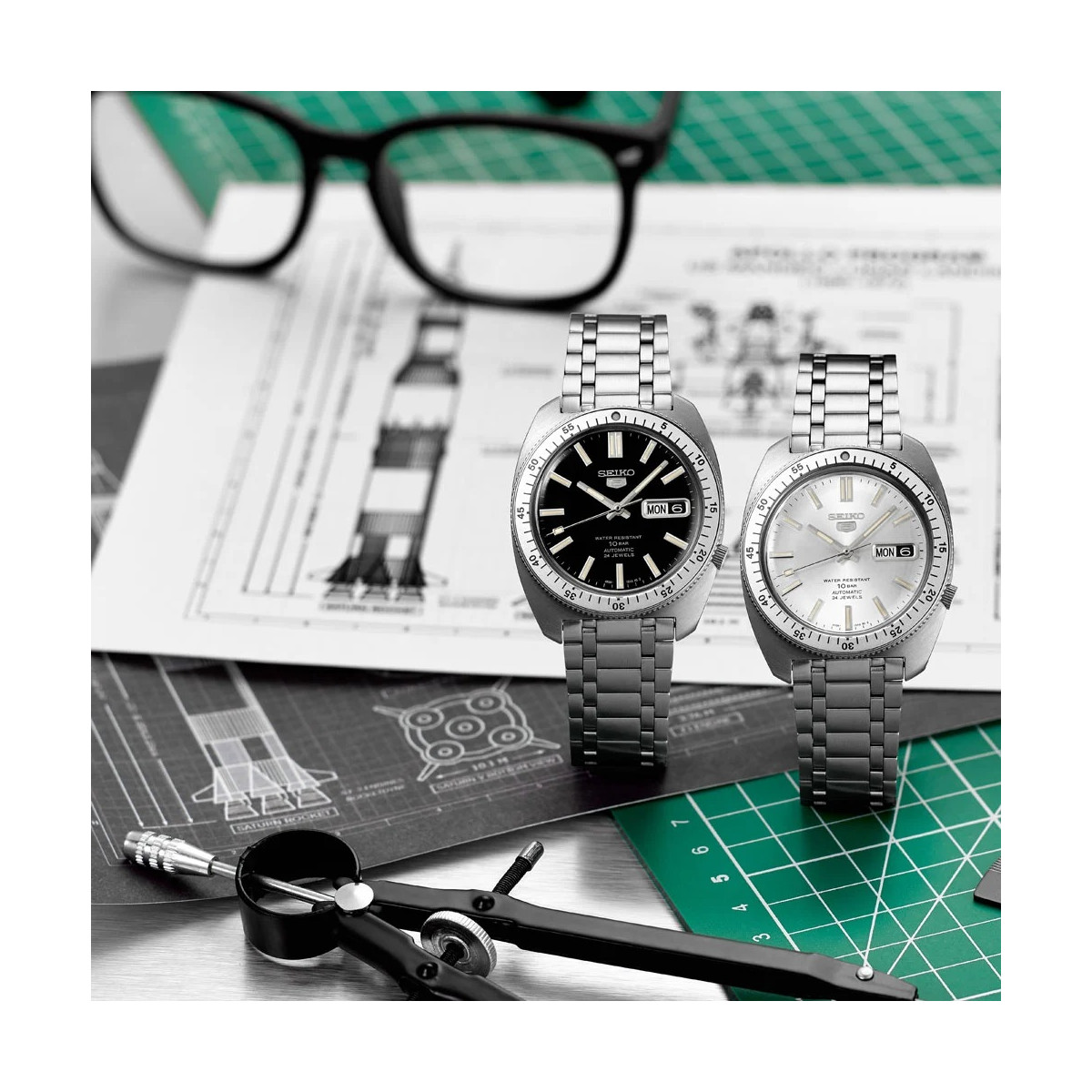 Reloj Seiko 5 Sports Reedición 1960 Edición Limitada esfera plateada