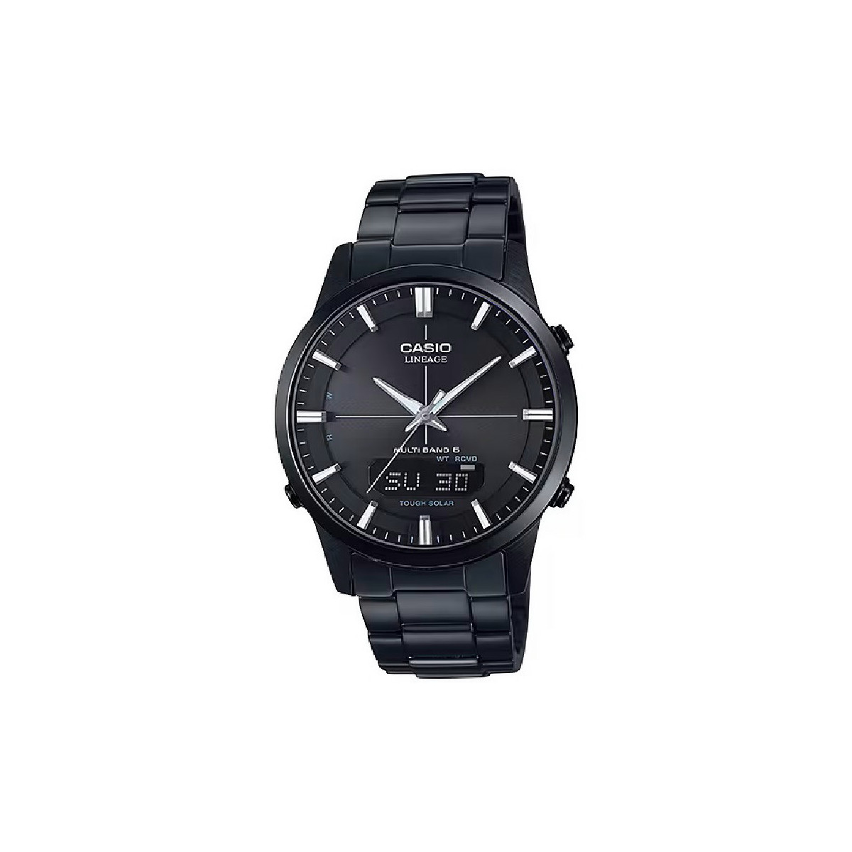 Reloj Casio Lineage Solar Radio Control 39mm acero IP negro
