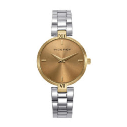 Reloj Viceroy Chic IP bicolor con esfera de color ámbar para mujer